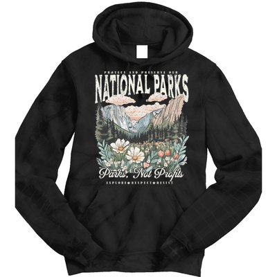 Floral Protect Our National Parks Retro Nature Conservation Tie Dye Hoodie