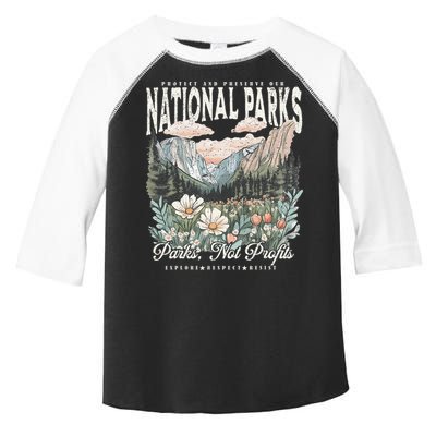 Floral Protect Our National Parks Retro Nature Conservation Toddler Fine Jersey T-Shirt