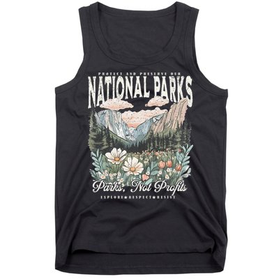 Floral Protect Our National Parks Retro Nature Conservation Tank Top