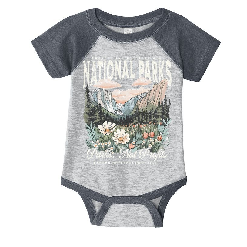Floral Protect Our National Parks Retro Nature Conservation Infant Baby Jersey Bodysuit