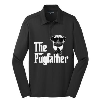 Funny Pug Owner The Pugfather Father Gift Dog Lovers Owner Silk Touch Performance Long Sleeve Polo