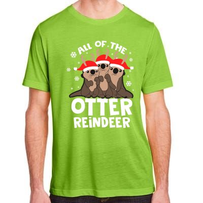 Funny Pajama Otter Reindeer Deer Christmas Xmas Santa Hat Gift Adult ChromaSoft Performance T-Shirt