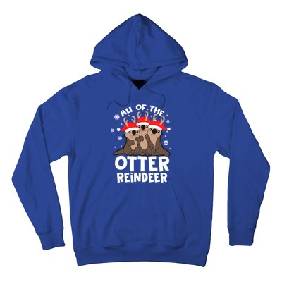 Funny Pajama Otter Reindeer Deer Christmas Xmas Santa Hat Gift Hoodie