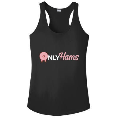 Funny Pig Only Hams Funny Pork Pig Farmer Ladies PosiCharge Competitor Racerback Tank