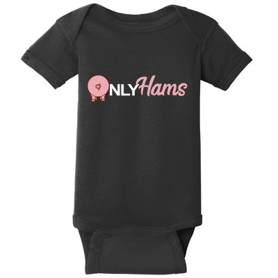 Funny Pig Only Hams Funny Pork Pig Farmer Baby Bodysuit
