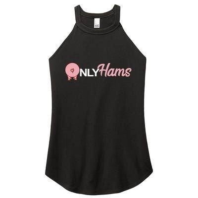 Funny Pig Only Hams Funny Pork Pig Farmer Women's Perfect Tri Rocker Tank