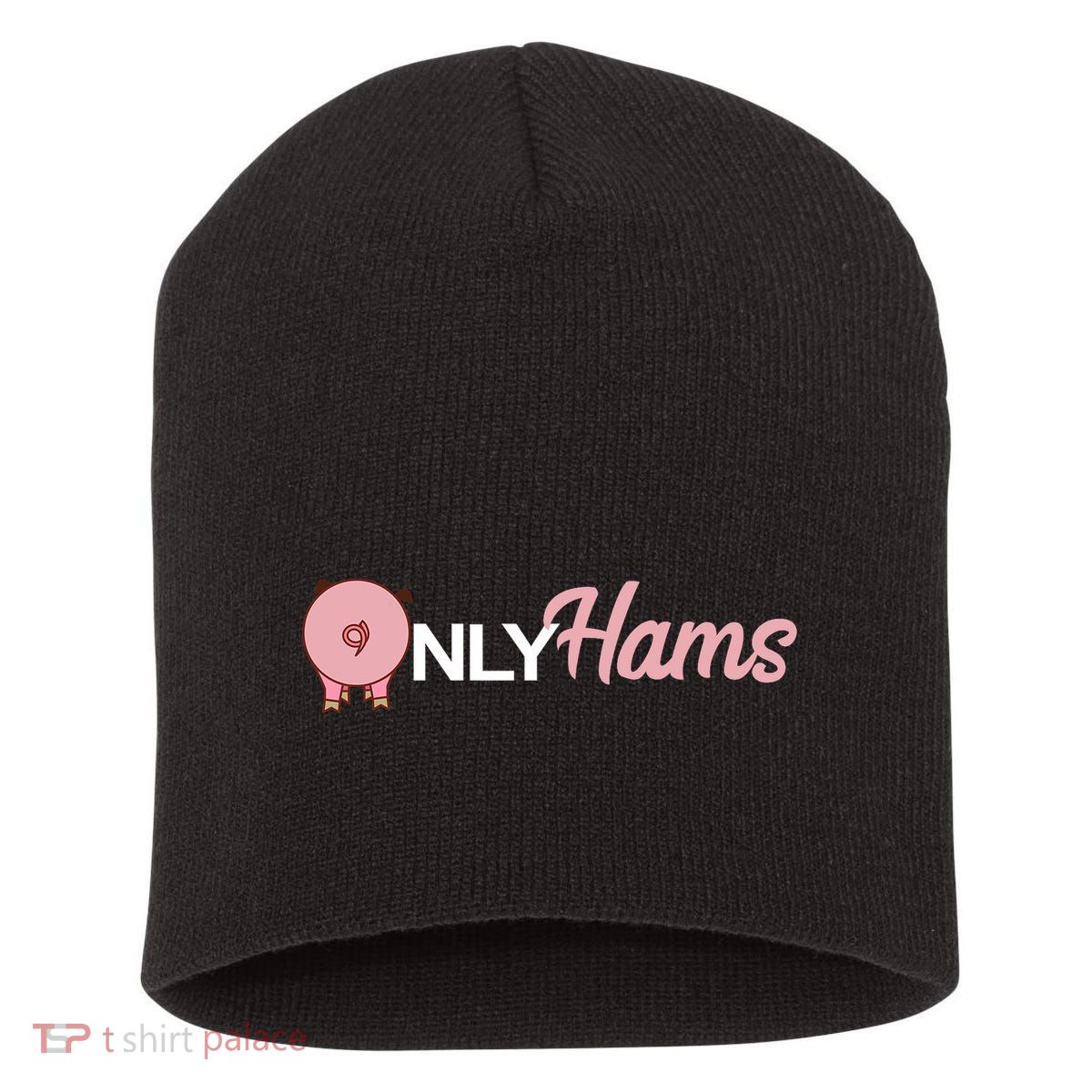 Funny Pig Only Hams Funny Pork Pig Farmer Short Acrylic Beanie