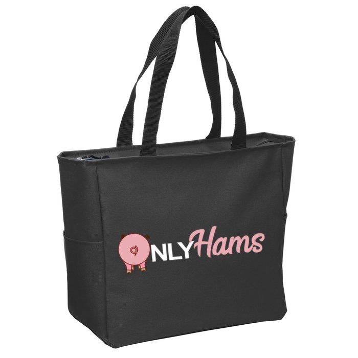 Funny Pig Only Hams Funny Pork Pig Farmer Zip Tote Bag