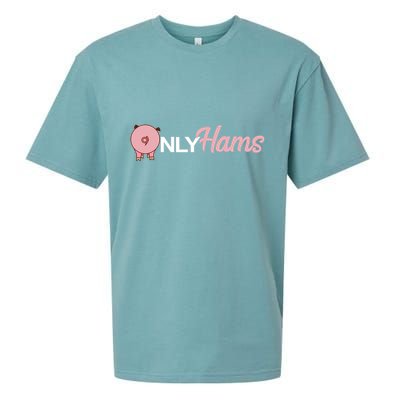 Funny Pig Only Hams Funny Pork Pig Farmer Sueded Cloud Jersey T-Shirt