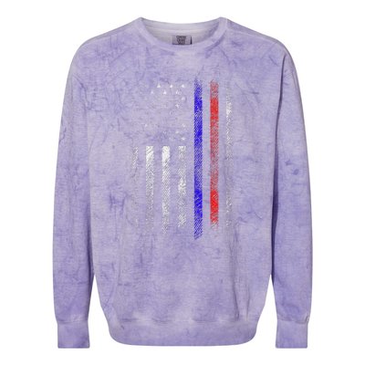 Firefighter Police Officer Red & Blue Line Flag Colorblast Crewneck Sweatshirt