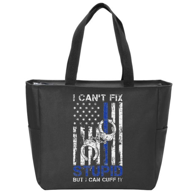 Funny Police Officer Gift Law Enforcement Police Zip Tote Bag
