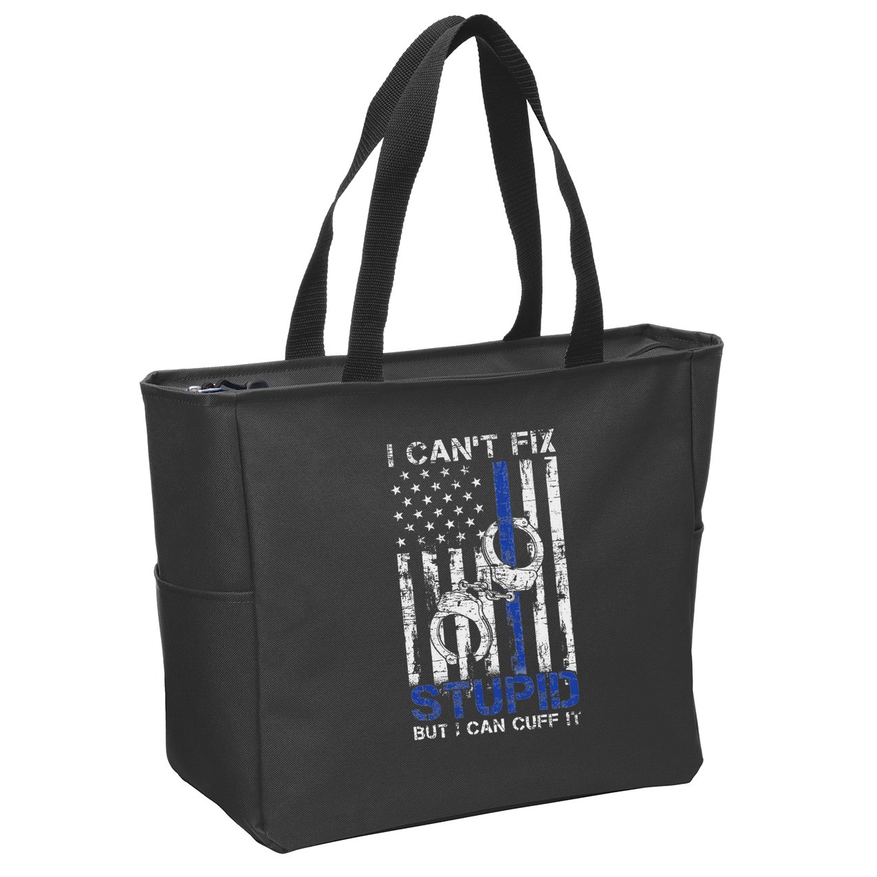 Funny Police Officer Gift Law Enforcement Police Zip Tote Bag