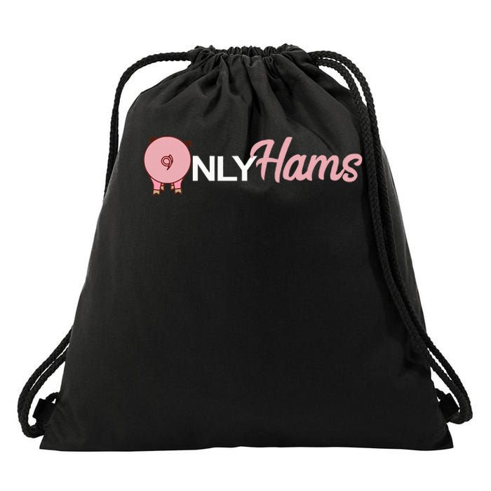 Funny Pig Only Hams Funny Pork Pig Farmer Drawstring Bag