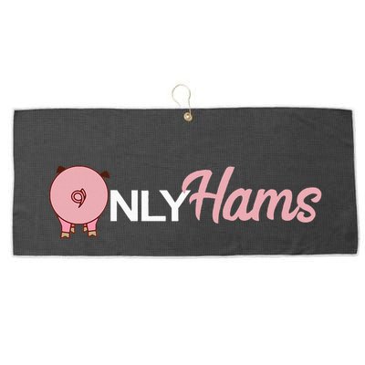 Funny Pig Only Hams Funny Pork Pig Farmer Large Microfiber Waffle Golf Towel