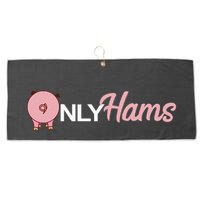Funny Pig Only Hams Funny Pork Pig Farmer Large Microfiber Waffle Golf Towel