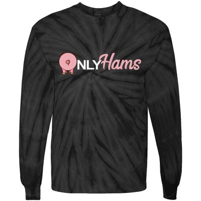 Funny Pig Only Hams Funny Pork Pig Farmer Tie-Dye Long Sleeve Shirt