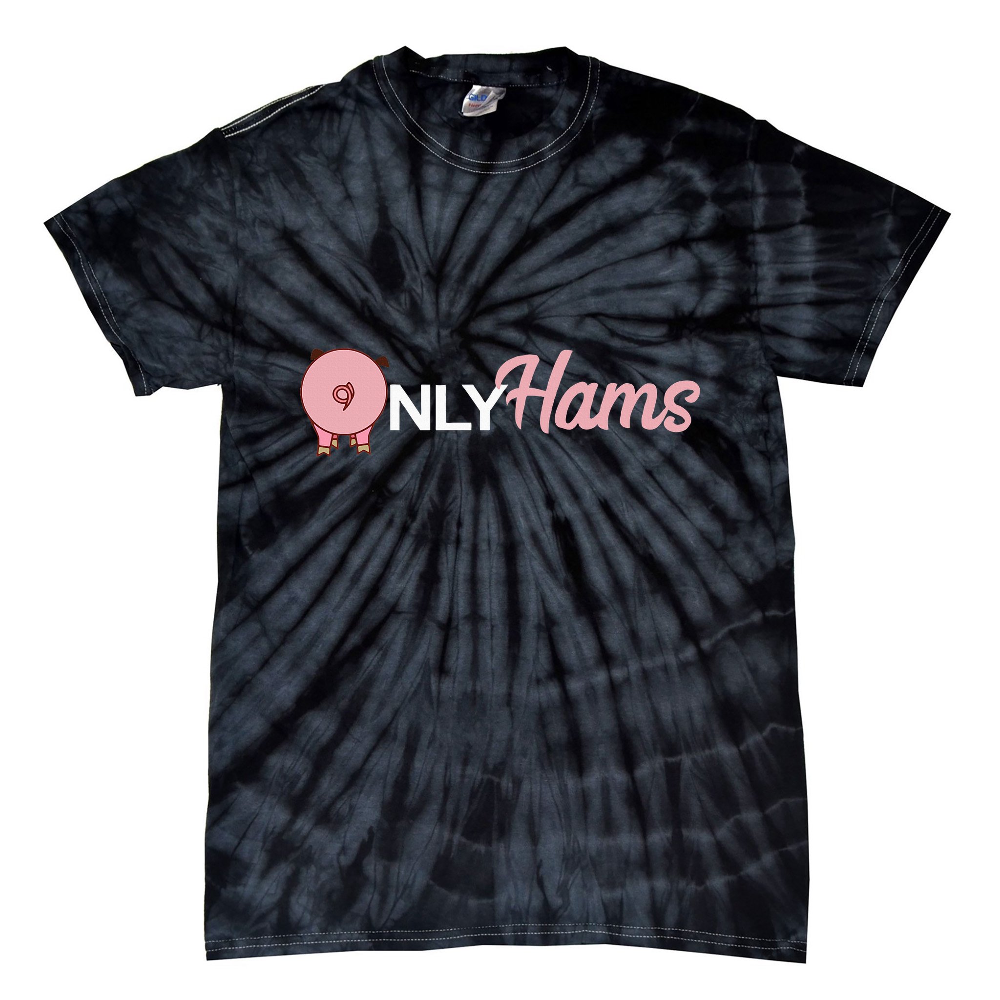 Funny Pig Only Hams Funny Pork Pig Farmer Tie-Dye T-Shirt