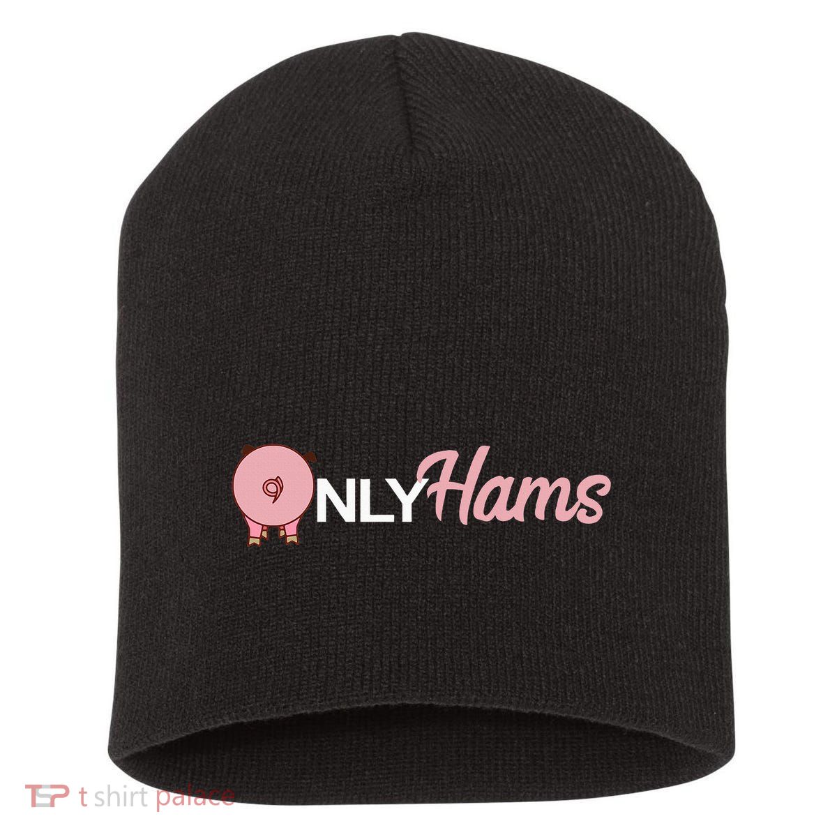 Funny Pig Only Hams Funny Pork Pig Farmer Short Acrylic Beanie