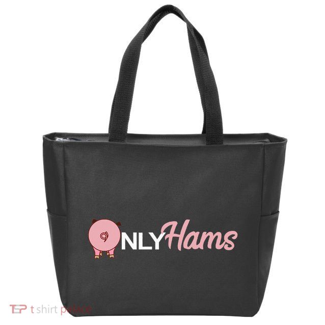 Funny Pig Only Hams Funny Pork Pig Farmer Zip Tote Bag
