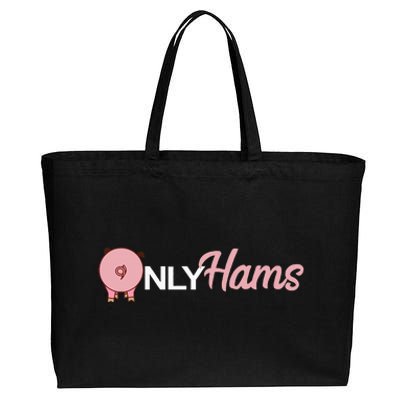 Funny Pig Only Hams Funny Pork Pig Farmer Cotton Canvas Jumbo Tote