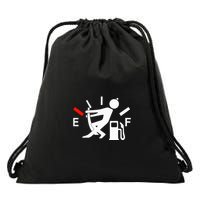 Funny Picture Of A Clock Running Out Of Gas Drawstring Bag
