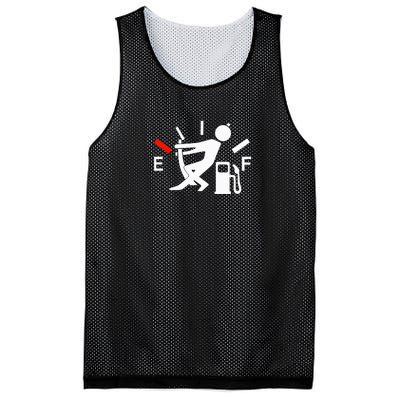 Funny Picture Of A Clock Running Out Of Gas Mesh Reversible Basketball Jersey Tank