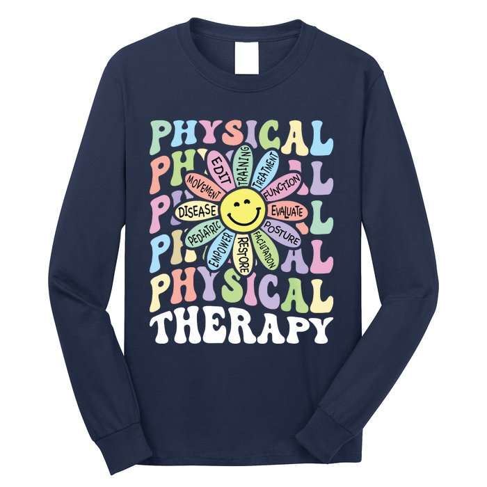 Flower PT Outfit Pediatric Physical Therapy Therapist Long Sleeve Shirt