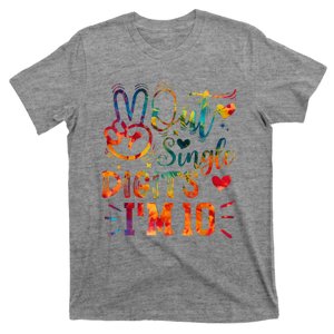 Funny Peace Out Single Digits IM 10 Year Old 10th Birthday T-Shirt