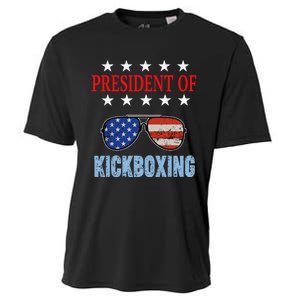 Funny President Of Kickboxing Phrase Kickboxing Beginners Cooling Performance Crew T-Shirt