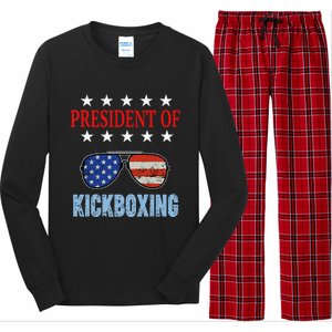 Funny President Of Kickboxing Phrase Kickboxing Beginners Long Sleeve Pajama Set