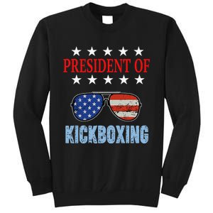 Funny President Of Kickboxing Phrase Kickboxing Beginners Tall Sweatshirt