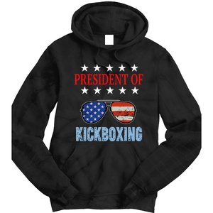 Funny President Of Kickboxing Phrase Kickboxing Beginners Tie Dye Hoodie