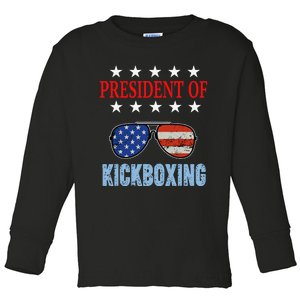 Funny President Of Kickboxing Phrase Kickboxing Beginners Toddler Long Sleeve Shirt