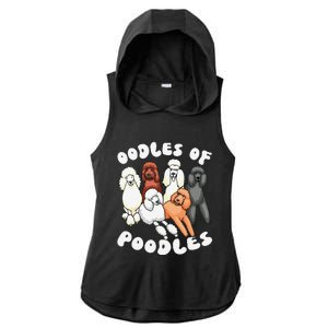 Funny Poodle Oodles Of Poodles Poodle Lover Ladies PosiCharge Tri-Blend Wicking Draft Hoodie Tank