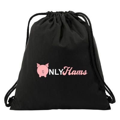 Funny Pig Only Hams Funny Pork Pig Farmer Drawstring Bag