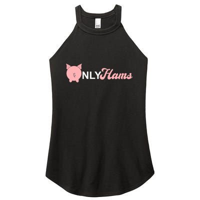 Funny Pig Only Hams Funny Pork Pig Farmer Women's Perfect Tri Rocker Tank