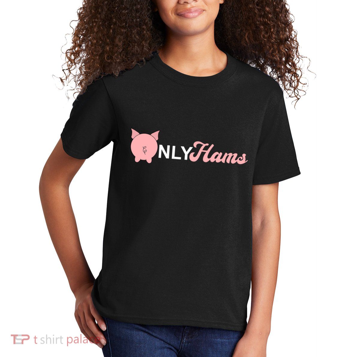 Funny Pig Only Hams Funny Pork Pig Farmer Kids T-Shirt