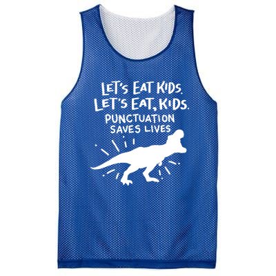 Funny Punctuation Of English Lets Eat Kids Grammar Gift Mesh Reversible Basketball Jersey Tank