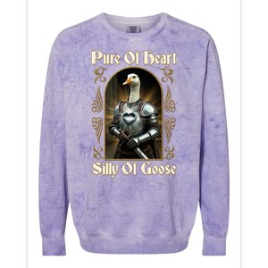 Funny Pure Of Heart Silly Of Goose Sir Goose In Knight Armor Colorblast Crewneck Sweatshirt