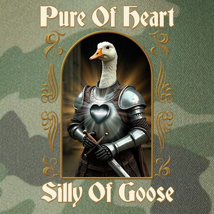 Funny Pure Of Heart Silly Of Goose Sir Goose In Knight Armor Legacy Tie Dye Trucker Hat
