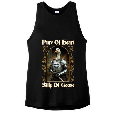 Funny Pure Of Heart Silly Of Goose Sir Goose In Knight Armor Ladies PosiCharge Tri-Blend Wicking Tank