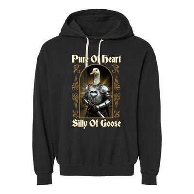 Funny Pure Of Heart Silly Of Goose Sir Goose In Knight Armor Garment-Dyed Fleece Hoodie