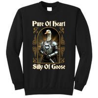 Funny Pure Of Heart Silly Of Goose Sir Goose In Knight Armor Sweatshirt