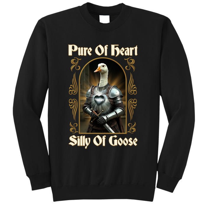 Funny Pure Of Heart Silly Of Goose Sir Goose In Knight Armor Sweatshirt