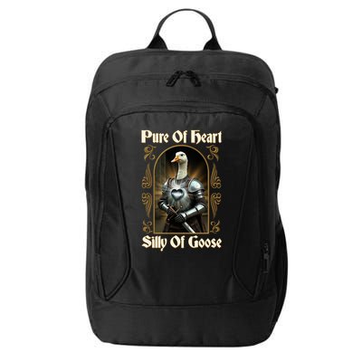 Funny Pure Of Heart Silly Of Goose Sir Goose In Knight Armor City Backpack