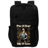 Funny Pure Of Heart Silly Of Goose Sir Goose In Knight Armor Impact Tech Backpack