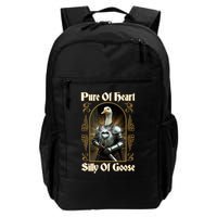 Funny Pure Of Heart Silly Of Goose Sir Goose In Knight Armor Daily Commute Backpack