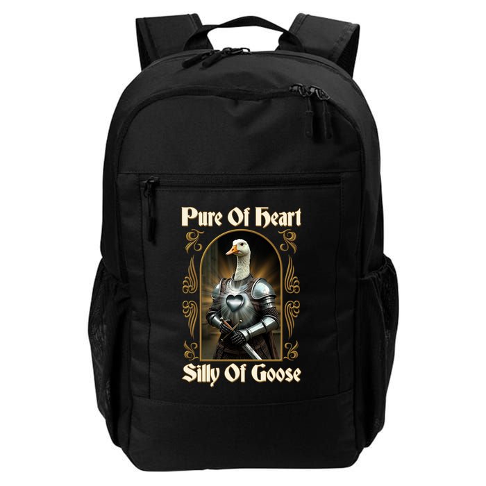 Funny Pure Of Heart Silly Of Goose Sir Goose In Knight Armor Daily Commute Backpack