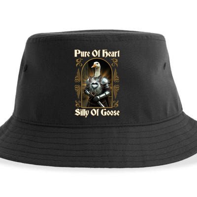 Funny Pure Of Heart Silly Of Goose Sir Goose In Knight Armor Sustainable Bucket Hat