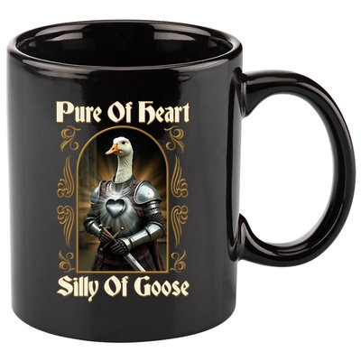 Funny Pure Of Heart Silly Of Goose Sir Goose In Knight Armor 11oz C Handle Ceramic Mug